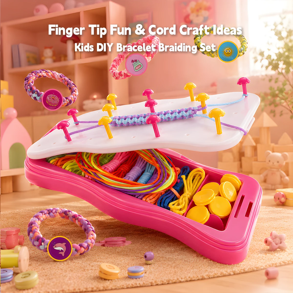 Bracelet Weaving Tool Children's Jewelry Toy DIY Beading Handmade Bracelet Tool for Girls, Ideal Gift for Halloween and Christmas