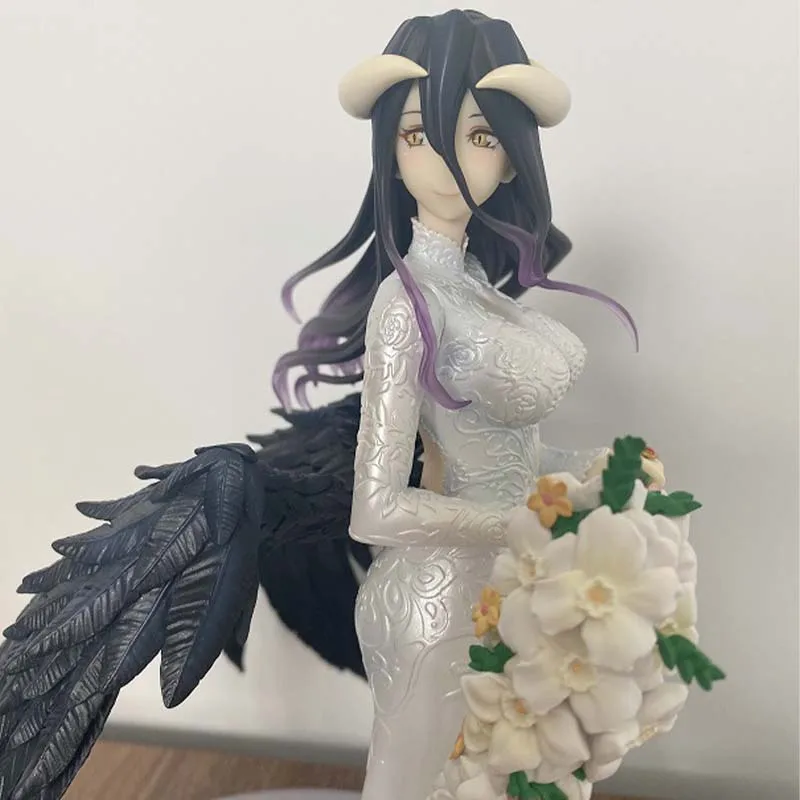 Overlord 25cm Beautiful Girl Albedo With Wedding Veil Model Figure Gifts Ornaments High Quality Periphery Toys For Girls