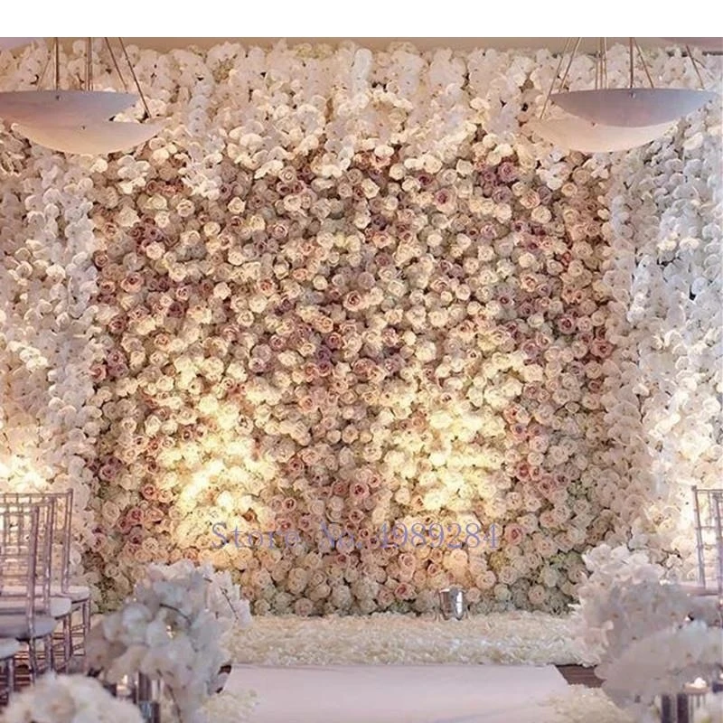 Artificial Flower Wall Three-dimensional Background Wedding Decoration Rose Silk Cloth Modern Home Part