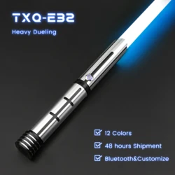 TXQSABER New Heavy Dueling Lightsaber SNV4 27sets Soundsfonts 12 Colors Changing Metal Hilt Blaster Force Cosplay Laser Swords
