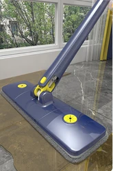 2026 Self-wringing Twist Lazy Mop Squeeze 360 Rotating X-type Free Hand Washing Glass Flat Floor Stair Dust Corner Cleaning Tool