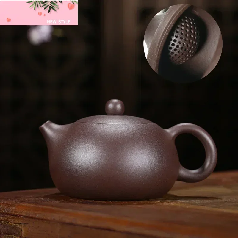 

Чайник Исин, фиолетовый глиняный чайник Xishi, чайник ручной работы, чайник с необработанной рудой, черное золото, фиолетовый песок, чайный сервиз 188, фильтр с шариковыми отверстиями