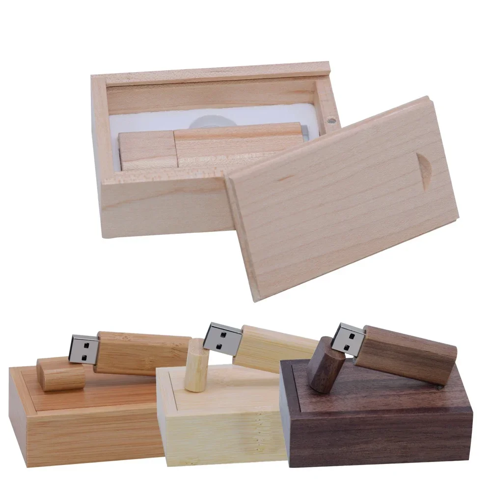 Houten Doos Pendrive Hout Usb 2.0 Flash Drive 4Gb 8Gb 16Gb 32Gb Pen Drive Geheugenkaart Usb Bruiloft Foto Geschenken