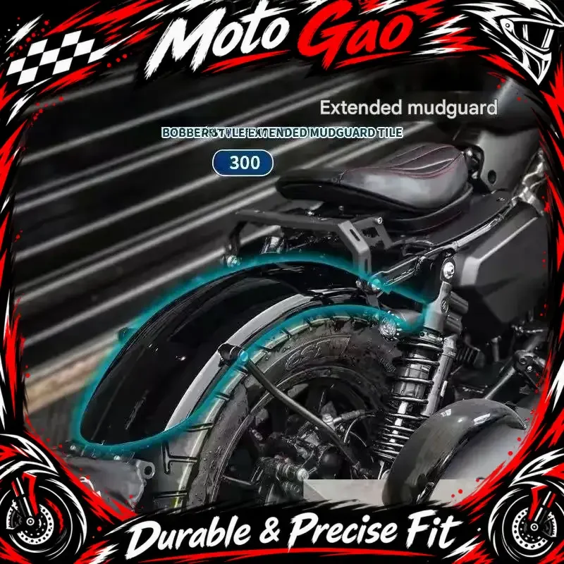 Suitable for retro-styled rear fenders, metal extension mudguards, and license plates for QJMOTOR SRV 300S350SRV300.