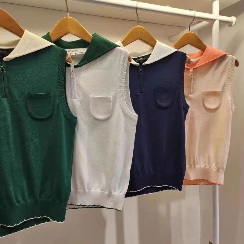 2026-women's-golf-ice-silk-sleeveless-vest-spring-summer-color-block-lapel-zip-quick-dry-sports-tank-top