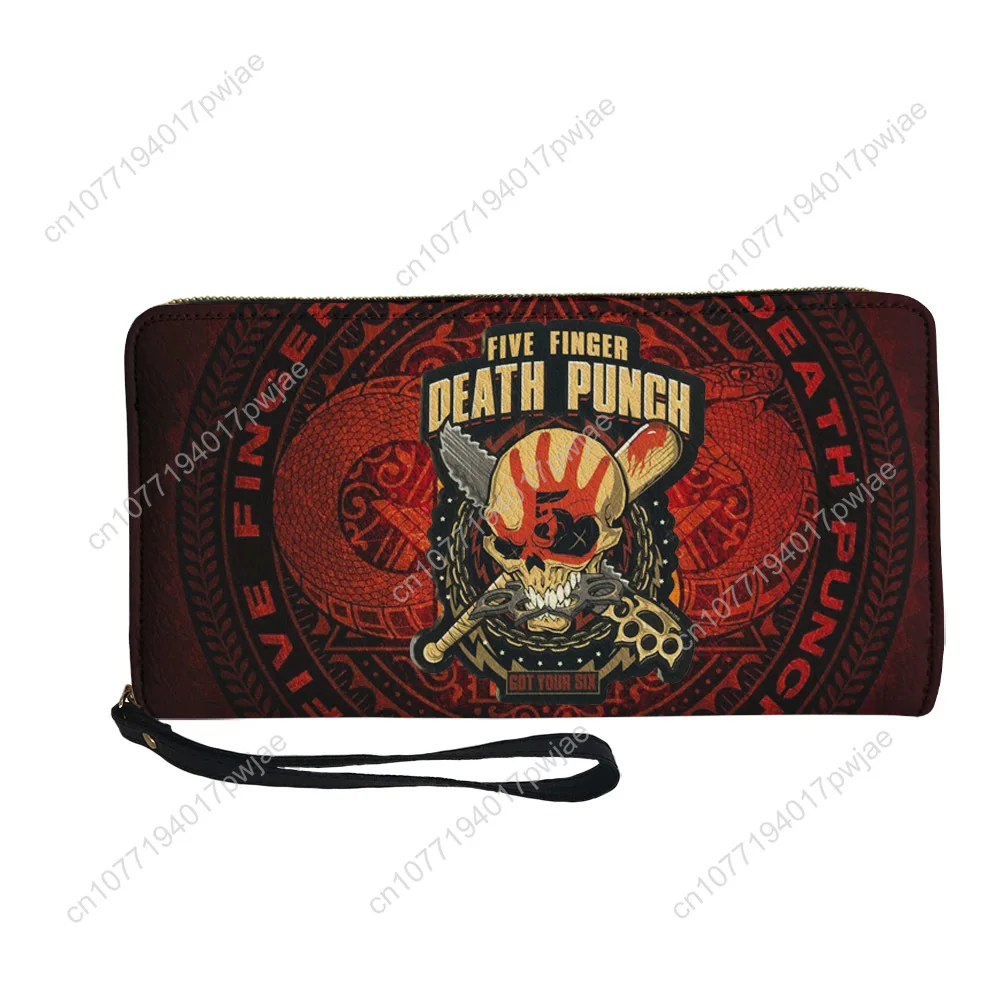 Five Finger Death Punch Band Custom Wallet Purse Sprunki Mens Womens Zipper Long Wallets Double Print  Portable Wallet Gift Bag