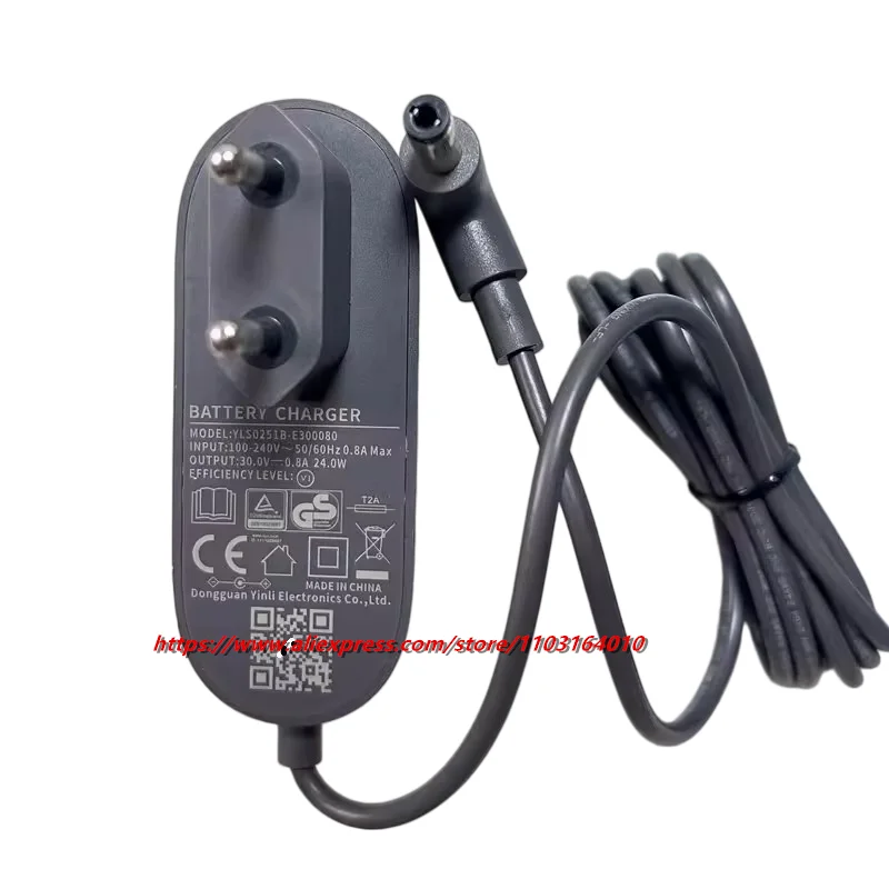 Genuine YLS0251B-C300080 30V 0.8A Battery Charger AC Adapter for Vacuum Cleaner Power Supply