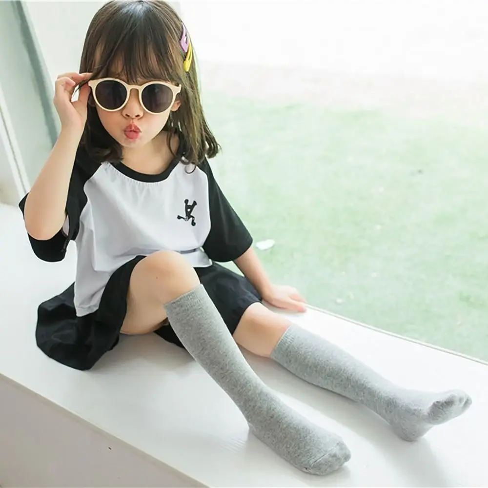 Dress Cotton Cotton Stockings Soild Color Soft Knee High Socks Calf Socks
