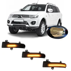 for Mitsubishi Nativa Pajero Sport KH4W KG4W Montero KG6W 2008 - 2015 Dynamic LED Blinker Rearview Mirror Turn Light Signal Lamp