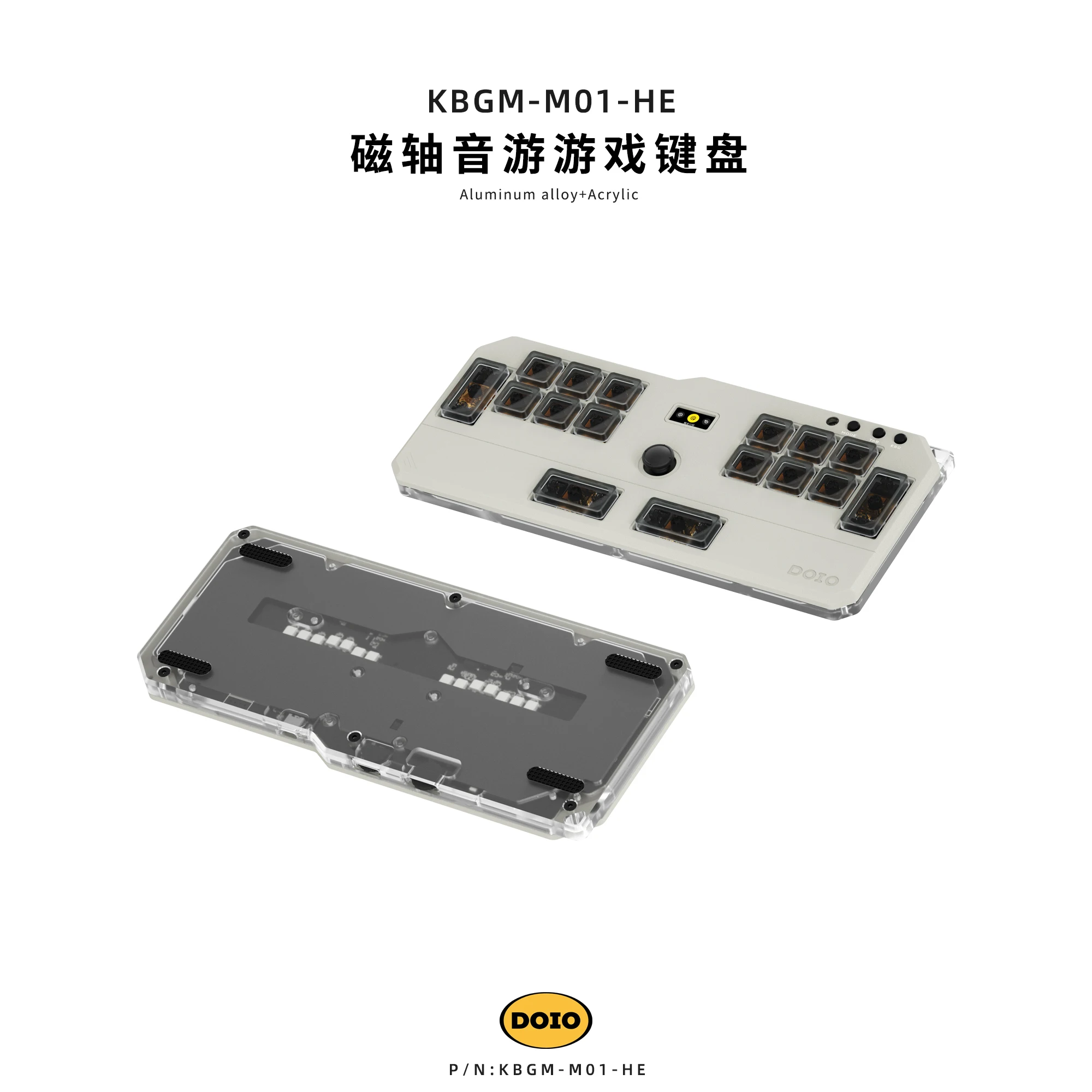 DOIO OSU/DJMAX/Mouse Keyboard Mekanis Dash/EZON KBGM-M01-HE Konsol Gaming Audio Mini Keyboard Gaming Sumbu Magnetik Rendah