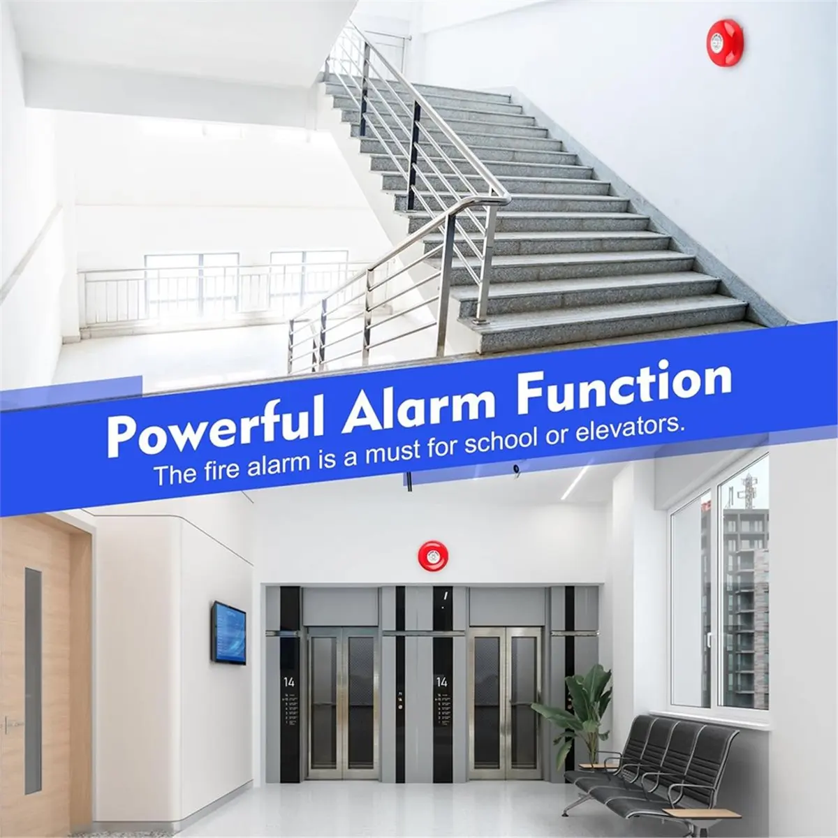 CB-6B 95dB 5.9in Electric Round Fire Alarm Bell,Aluminum Base for School, Home Security for Elevators Industrial AC 110V