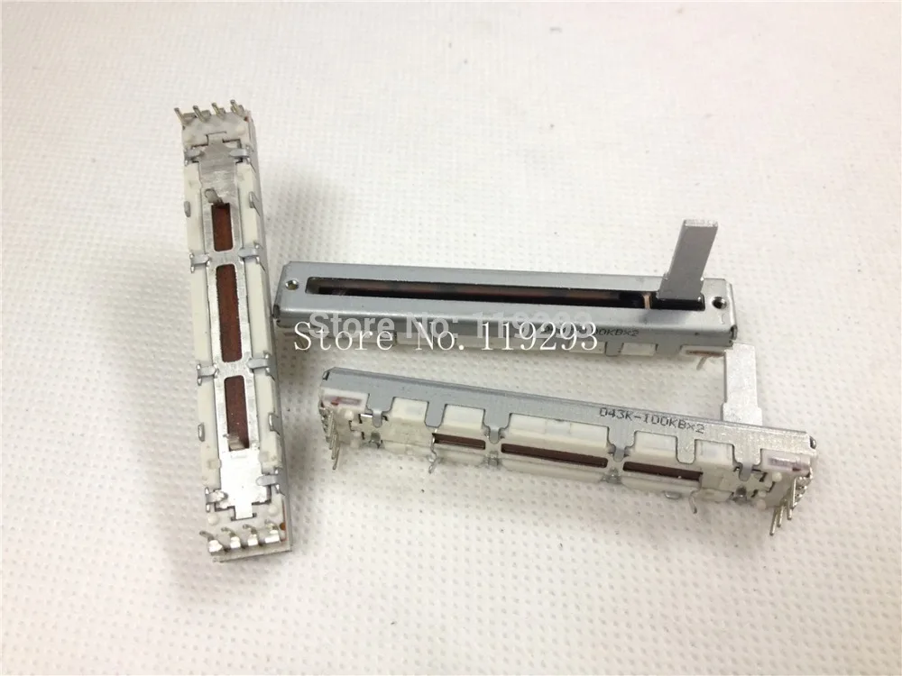 ALPS Schuifpotentiometers 6 cm 60 MM B100KX2 dubbele 100 KB * 2 as lengte 15 MM tuner Taipower Locator 100KBX2 4 + 4 8pin-2 stks/partij