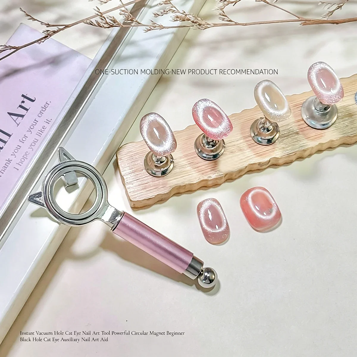 Cat Ear Shape Halo Cat Eye Nail Magnet Strong Ring Magnetic Tool for Glass Bead Side Light Nail Art DIY Magnetic Gel Manicure