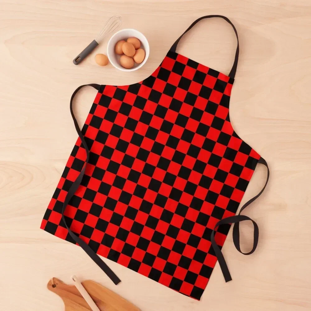 

Red and Black Checkered Apron Manicurists Utensils For Kitchen Home and kitchen products Apron