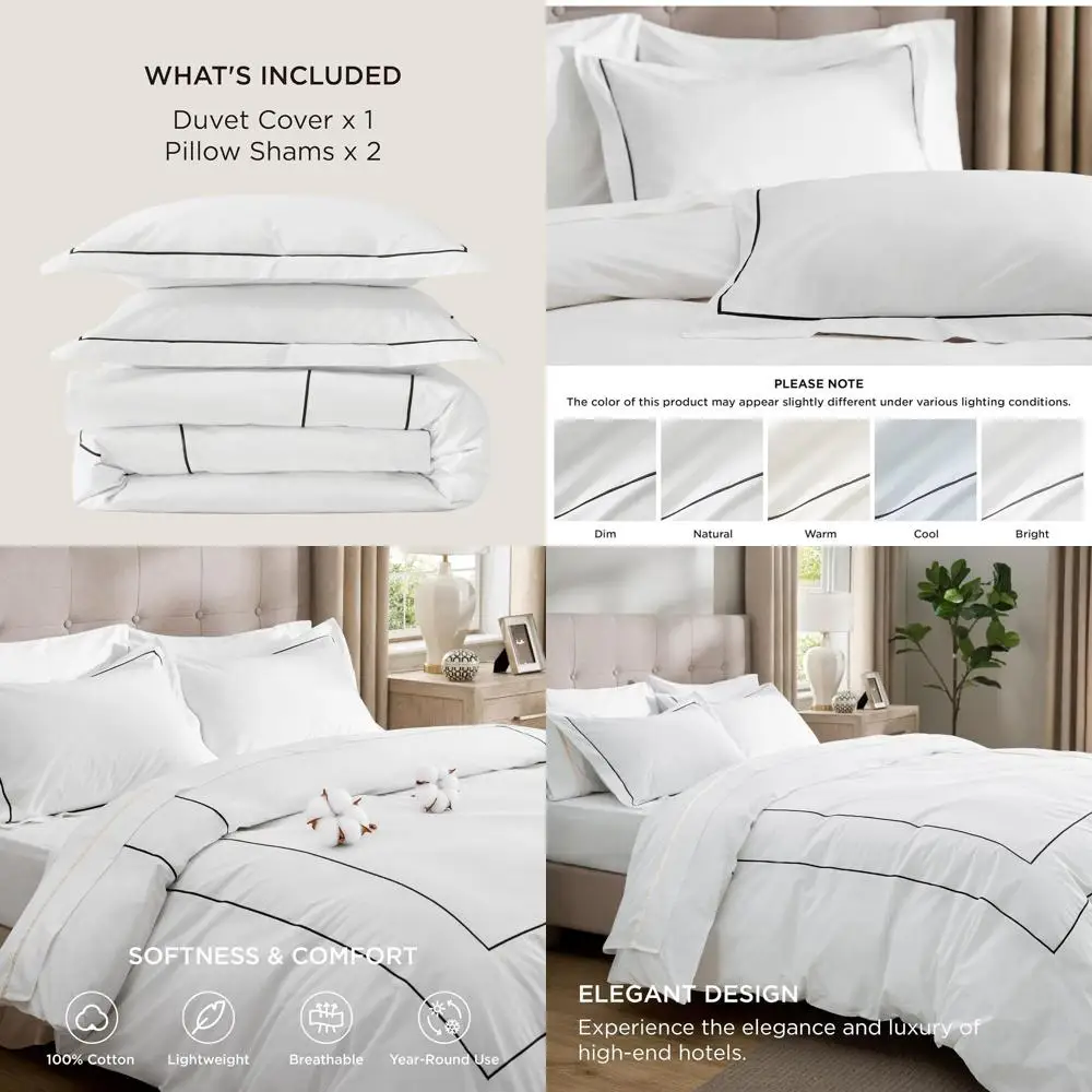 

Роскошный отель, пододеяльник королевского размера, комплект постельного белья из 100% белого хлопка с вышивкой, в комплект входит 1 пододеяльник 104x90 дюймов с застежкой-молнией C