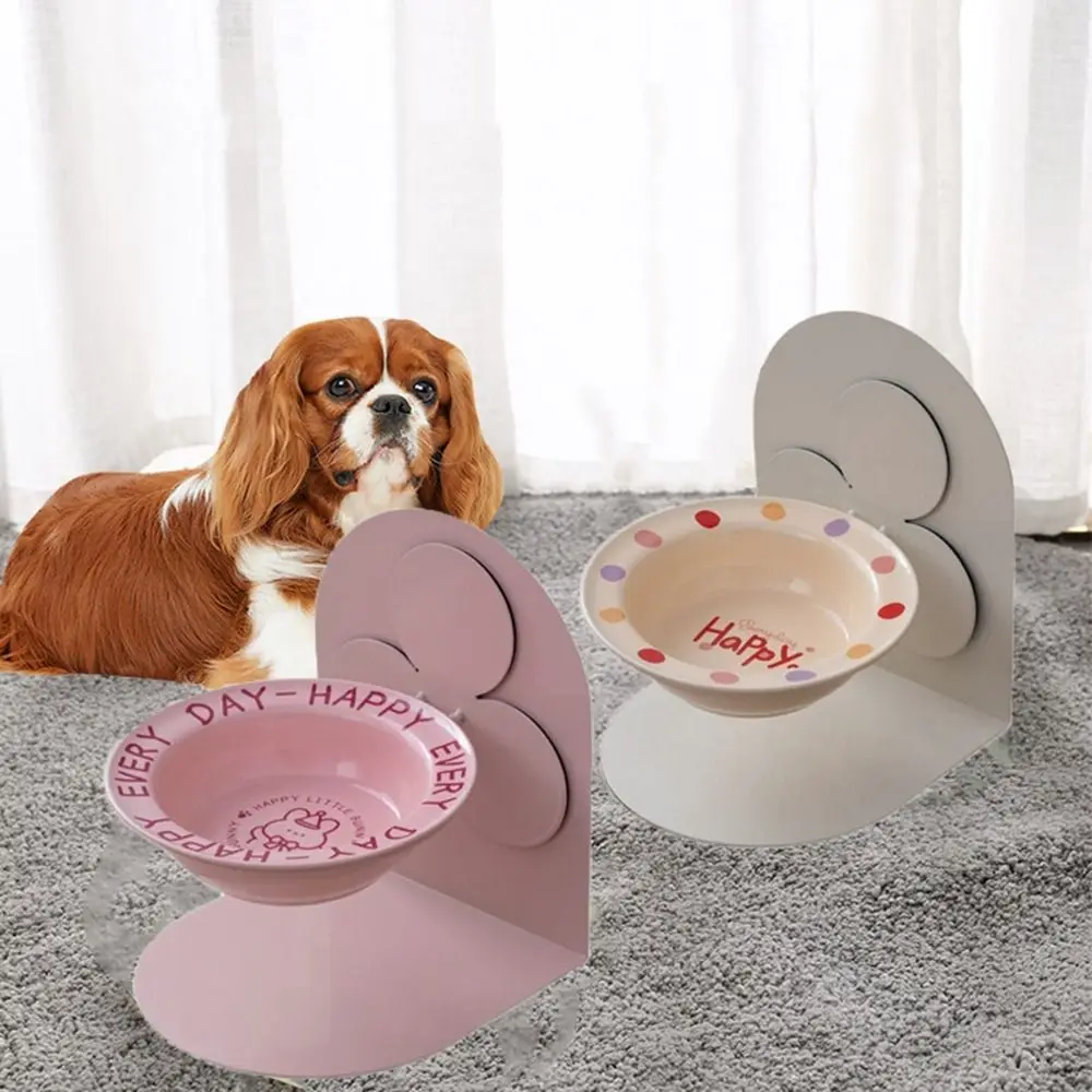 

Detachable Ceramic Cat Bowl Adjustable Height Anti Vomiting Cat Water Bowl Protects Cervical with Magnetic Stand