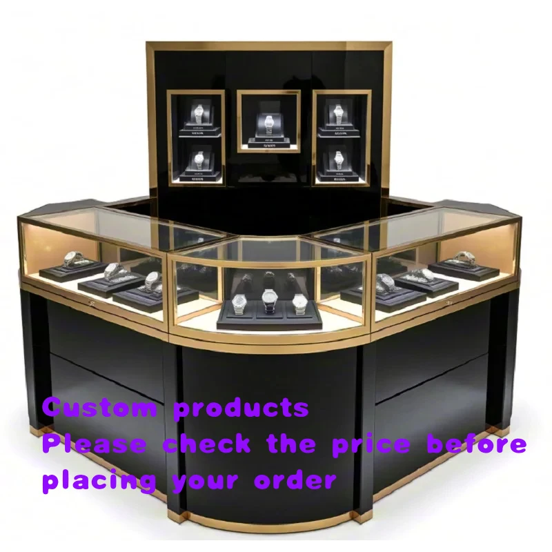 

custom.Custom Luxury Watch Display with LED Lighting Elegant Corner Glass Showcase Flagship Boutiques and Showrooms