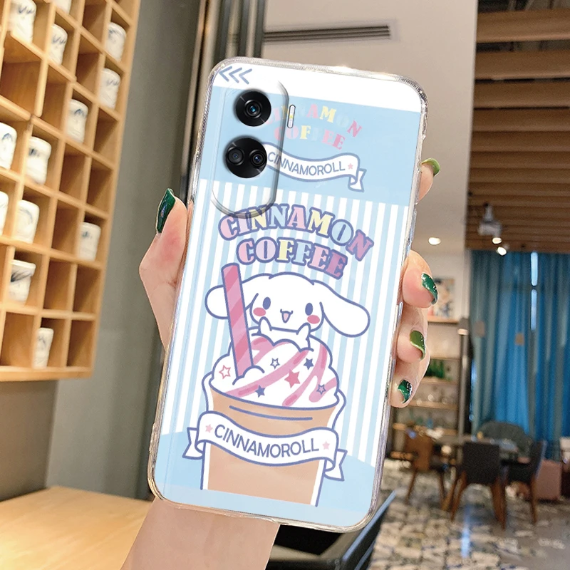 Etui na Honor 90 Lite Sanrio Lovely Cartoon Kuromi Melody Cover TPU Soft Clear Shell For Honor90 Lite Capa Kt Cat Bumper Cute