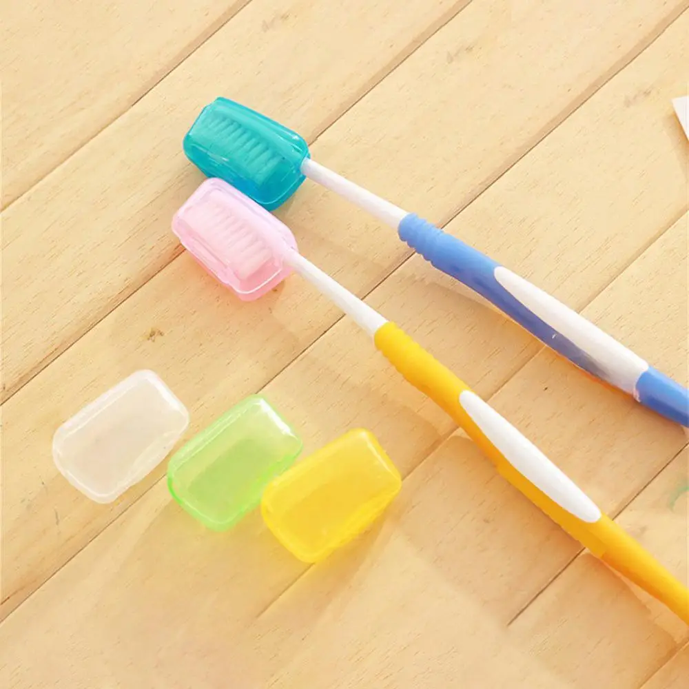 Portátil Toothbrush Head Cover, Travel Cap, Caminhadas, Camping Escova, Cleaner Proteger, Teethbrush Armazenamento, Banheiro Organizador, 5Pcs por Conjunto