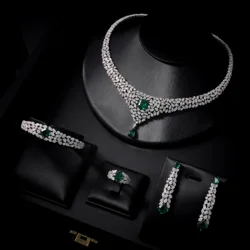 023818 Women Necklace Sets Cubic Zirconia Bridal Jewelry DuBai Saudi Wedding Engagement Party Festival Jewel Accessory
