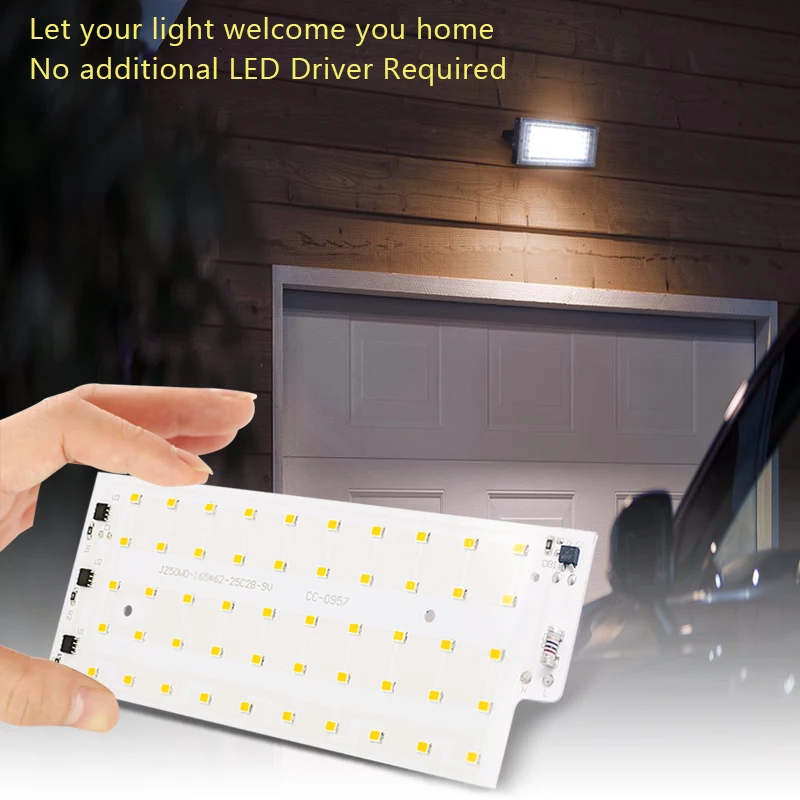 10pcs 50W Led Chip 220V Smart IC Floodlight Outdoor Long Service Time DIY LED Lamp Flood Light Spotlight Lighting SMD 2835 Chip