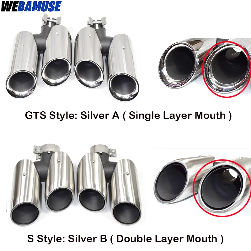 1 Pair Dual Outlet Tailpipes For Porsche Macan 2014 to 2017 Muffler Tip Tailpipes Replacement Exhaust System Nozzles