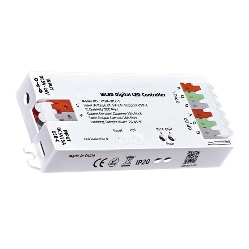 652F 8266 WLED Digital LED Strips Lamp Controller Dimmers LED Light Remote Controller LED Controls System Easy to Use
