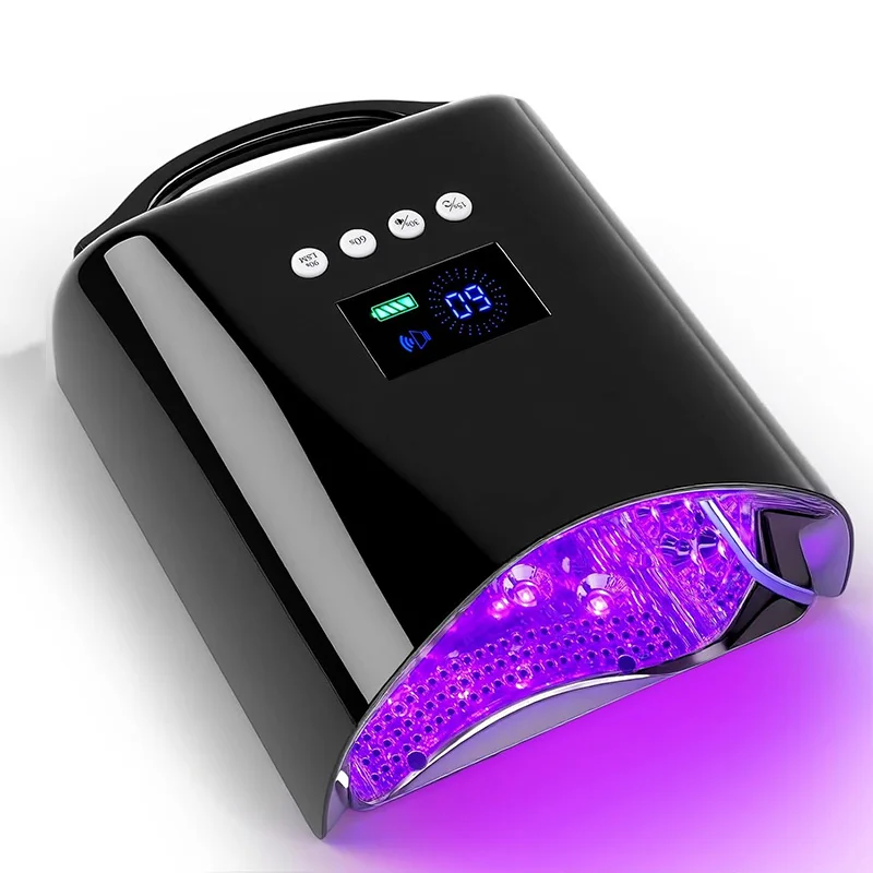 مصباح أظافر قابل لإعادة الشحن مع مرآة سفلية، مجفف طلاء جل لاسلكي، آلة أظافر احترافية، مصباح LED للأظافر بالأشعة فوق البنفسجية