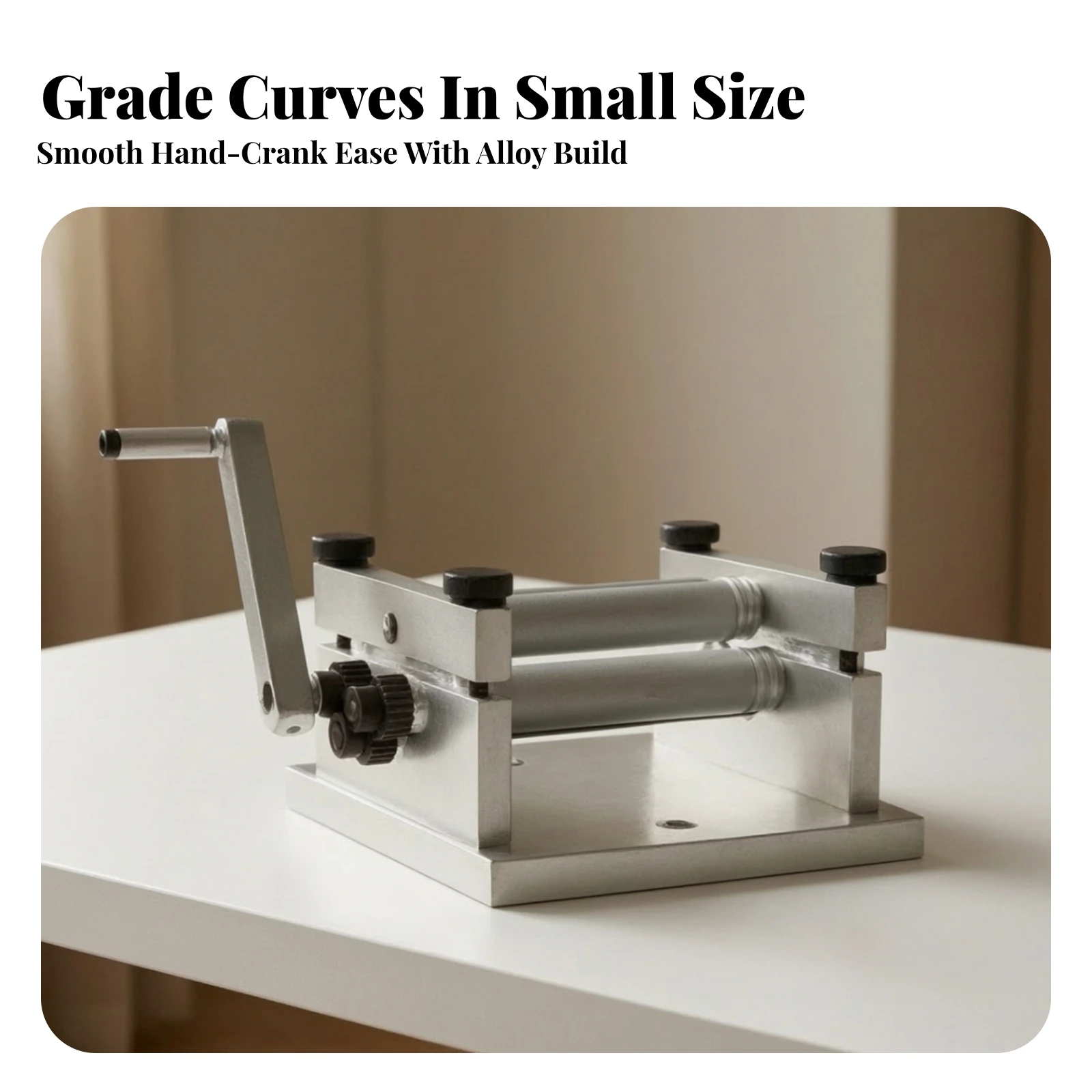 DIY Model Metal Roller with Crank Easy to Use Hand-Operated Sheet Metal Roller Metalworking Tool Long-Lasting Wear-Resistant