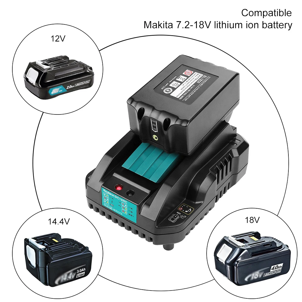 Imagem -05 - Carregador Original Makita e Bateria Bateria Recarregável Bl1860 18v Li-ion Bl1840 Bl1850 Bl1830 Bl1860b