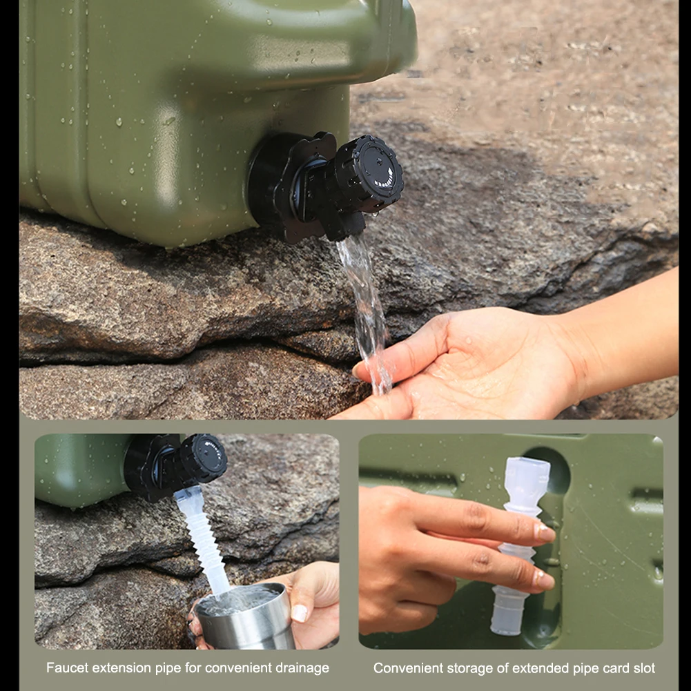 Water Containers Jug Portable Camping Bucket Water Storage 25L with Detachable Faucet No Leakage Camping Hiking Supplies