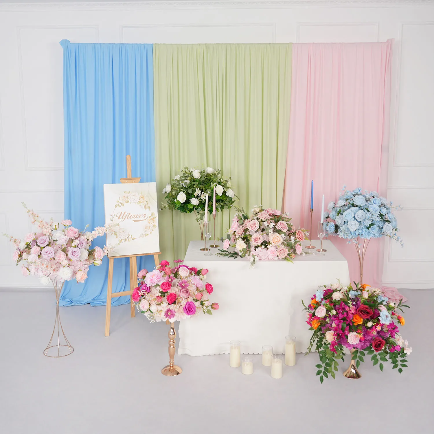 

Uflower 50/60 см искусственная красная роза декор свадебный стол центральные украшения шар дорога свинцовая цветочная композиция для сценического пола