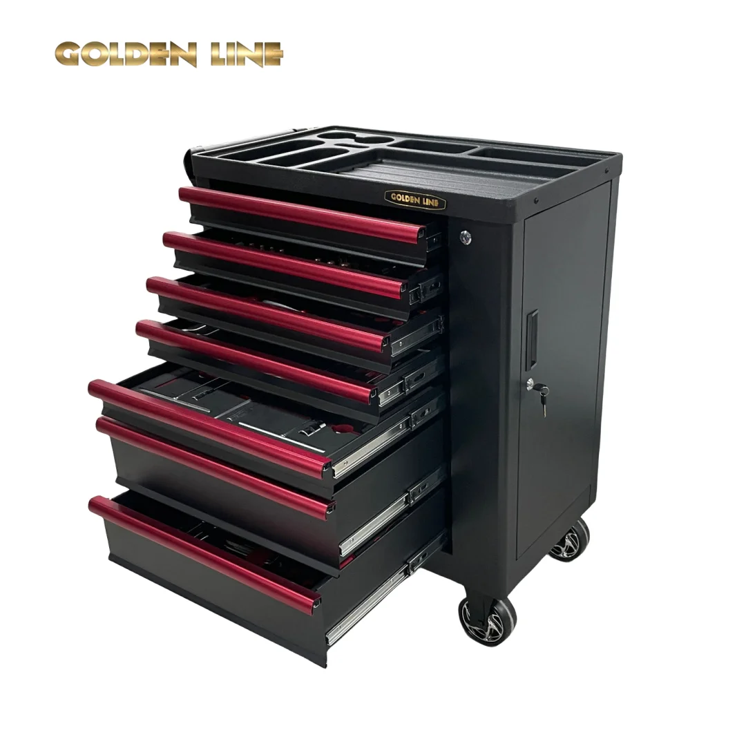 YyhcTool BoxGoldenline 7 Drawers Roller Tool Cabinet Classic Metal Storage Tool Carton Box Iron Handle Box With Odm Tool Powder