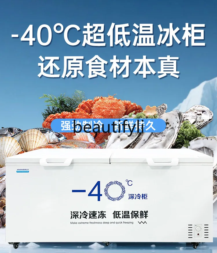 Minus 40 Low Temperature Quick Freezer Chest Freezer Commercial Large Capacity Freezer Full
