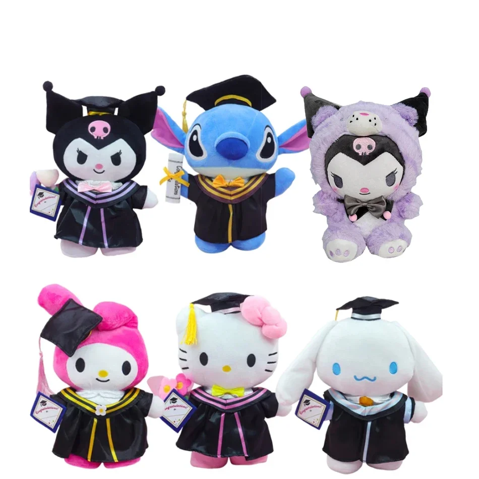 

2026 25CM Kawaii Sanrio Plush Hello Kitty Cinnamonroll Kuromi Pochacco Stuffed Plush Doll Cartoon Children Birthday Gifts
