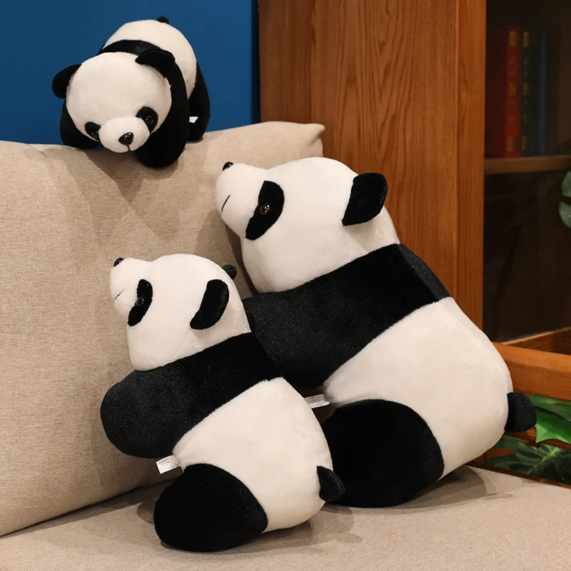 Internet-Famous Cute Panda Plush Toy Doll with Crooked Neck, Adorable Children's Toy, Lying Bear Doll, Birthday Gift
