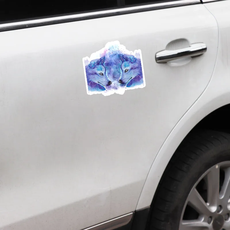 13/17 CM Fashion Double Headed Wolf PVC Car Sticker Decal Graphic Pegatinas Para Coche F141