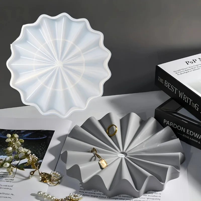 

DIY волнистый поднос, силиконовая форма для ручной работы, цементный поднос, подставка, форма для ювелирных изделий, фруктовая тарелка, форма для литья бетона, домашний декор