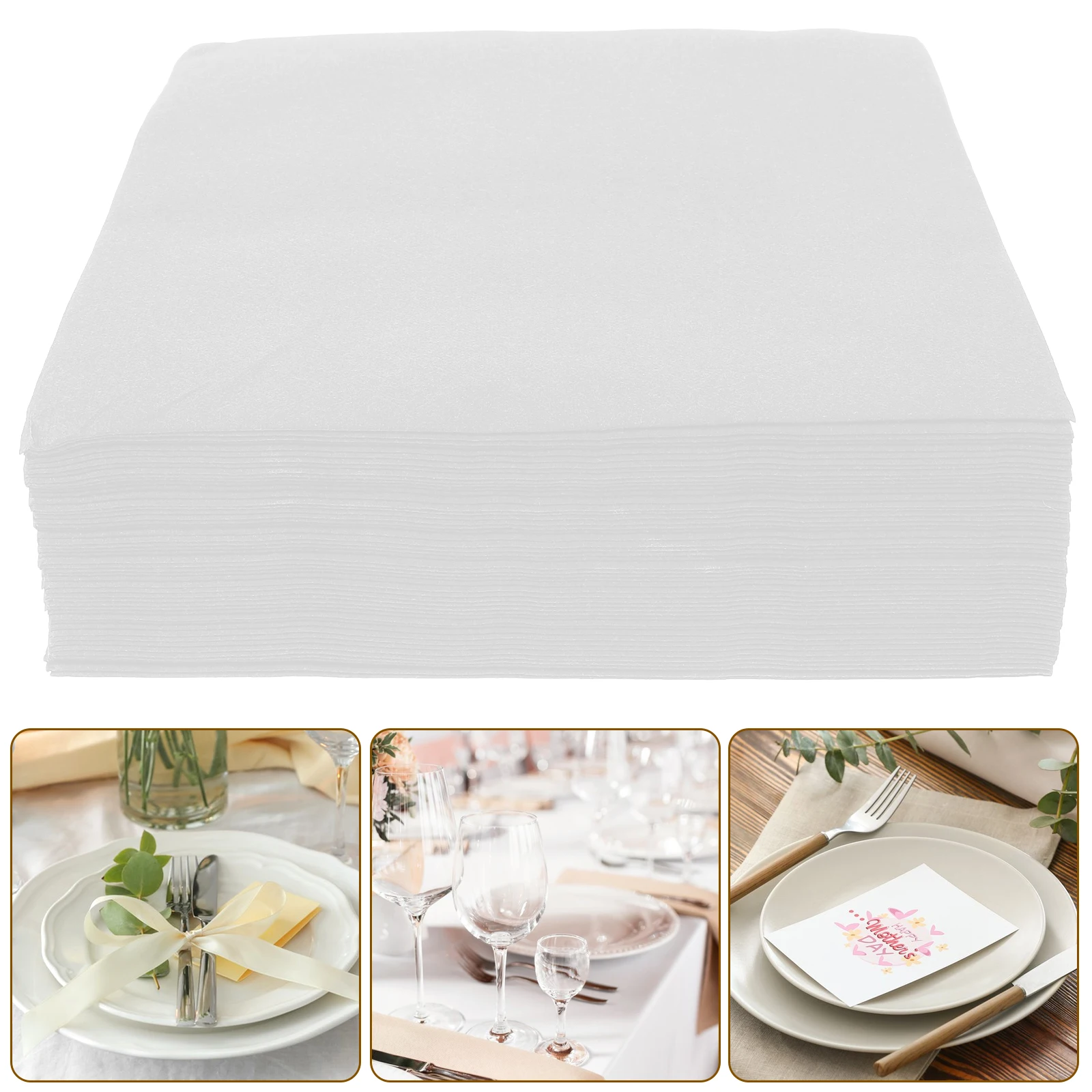 

50pcs Thickened Paper Napkins Disposable Hotel Wedding Party Table Banquet Household Dinner Decorative Disposable Napkins For