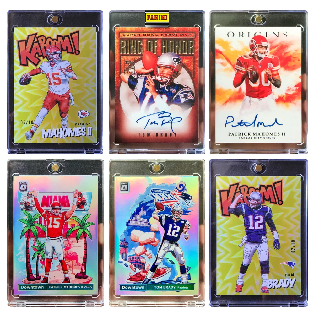 PANINI football DIY Brady Mahomes kaboom downtowm Laser rainbow signature foil collectible card Boy Christmas birthday present