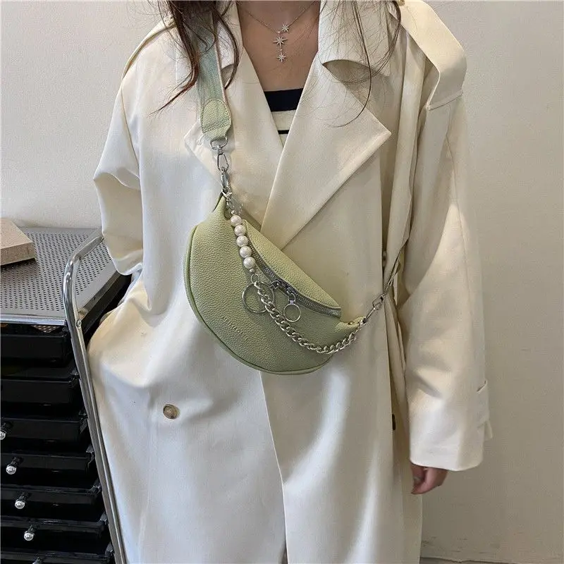 PU Leather Crossbody Bags Women Fashion Designer Zipper Chain Shoulder All-match Simple Handbag Hipster Exquisite Student Bag