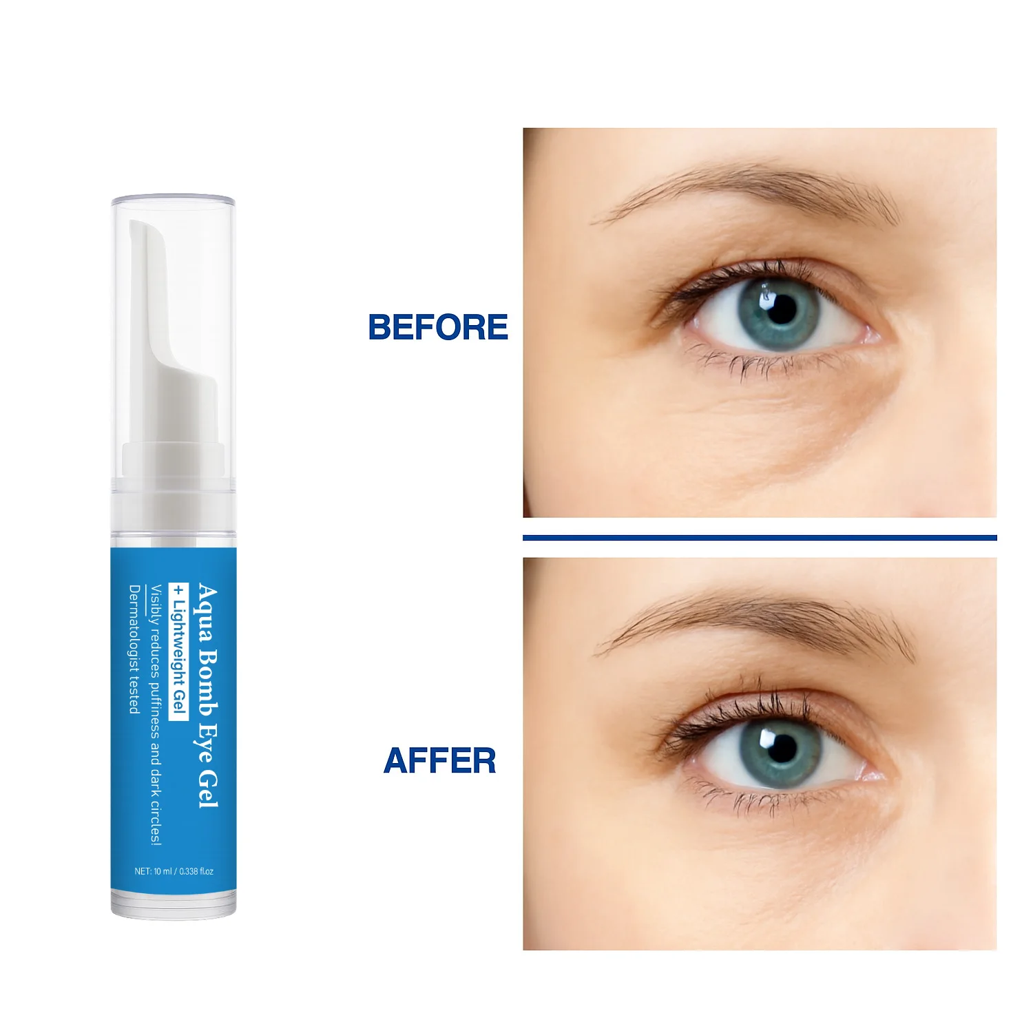 Aqua Cooling Eye Gel Caffeine & Hyaluronic Acid for Puffiness & Hydration Niacinamide & Vitamin C for Dark Circles Eye Care