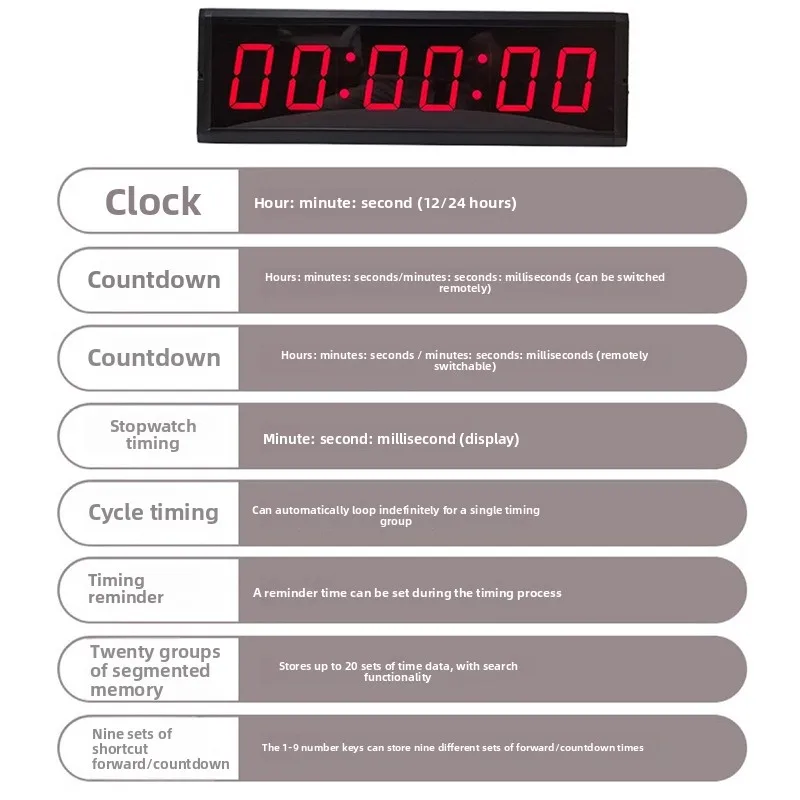 LED hand beat timer, rock climbing marathon timer, race-specific countdown electronic stopwatch
