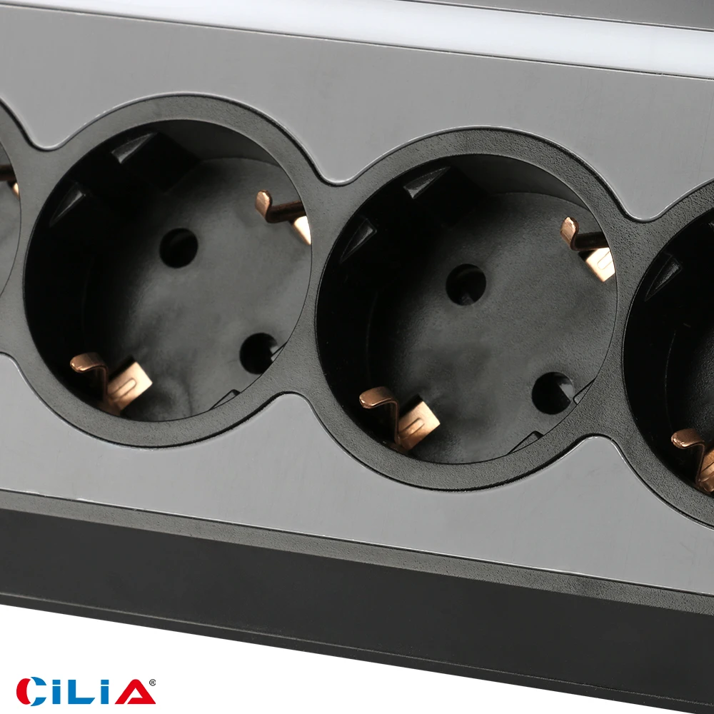 Adea Cilia Power Strip Multi Wall Plug Outlets Splitter Electrical Sockets 1usb 2c 4 Ac1.4m Cable Home,in The Countertop