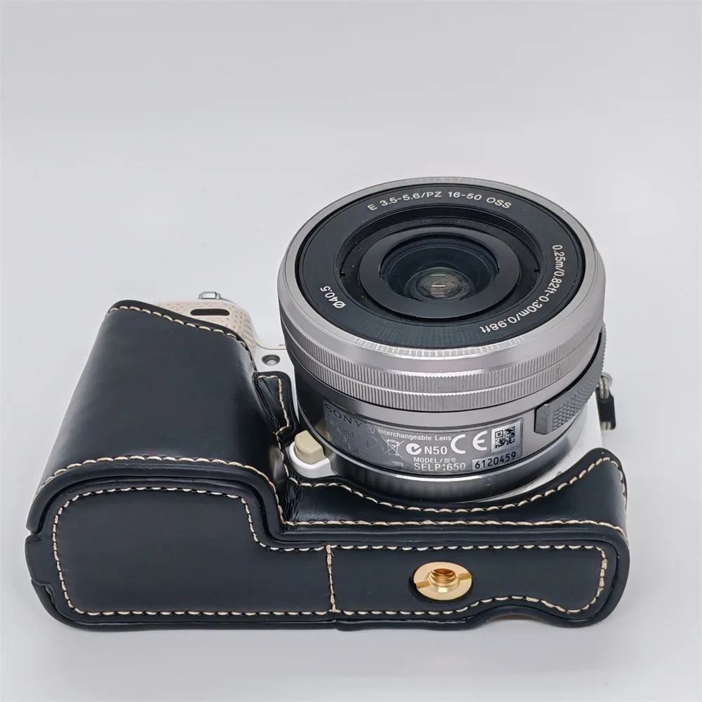 PU Leather Camera Half Case for Sony NEX5 NEX-5 NEX5R NEX-5R NEX5T