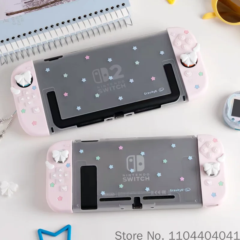 Ns2 Shell Original Protective Case For Switch 2 Oled Ns Star Bow Wing Soft Silicone Joy Con Controller Cover Gaming Accessory view 5