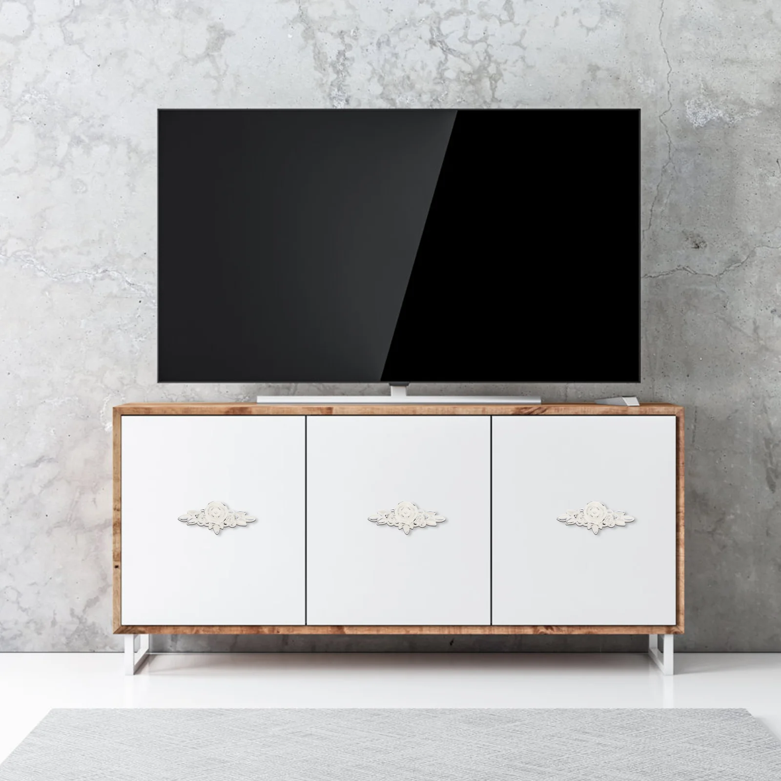 

European Style Lacquered Cabinet Door Handle Rose Flower Design Zinc Alloy Modern Decorative Knob for Kitchen Bathroom Bedroom