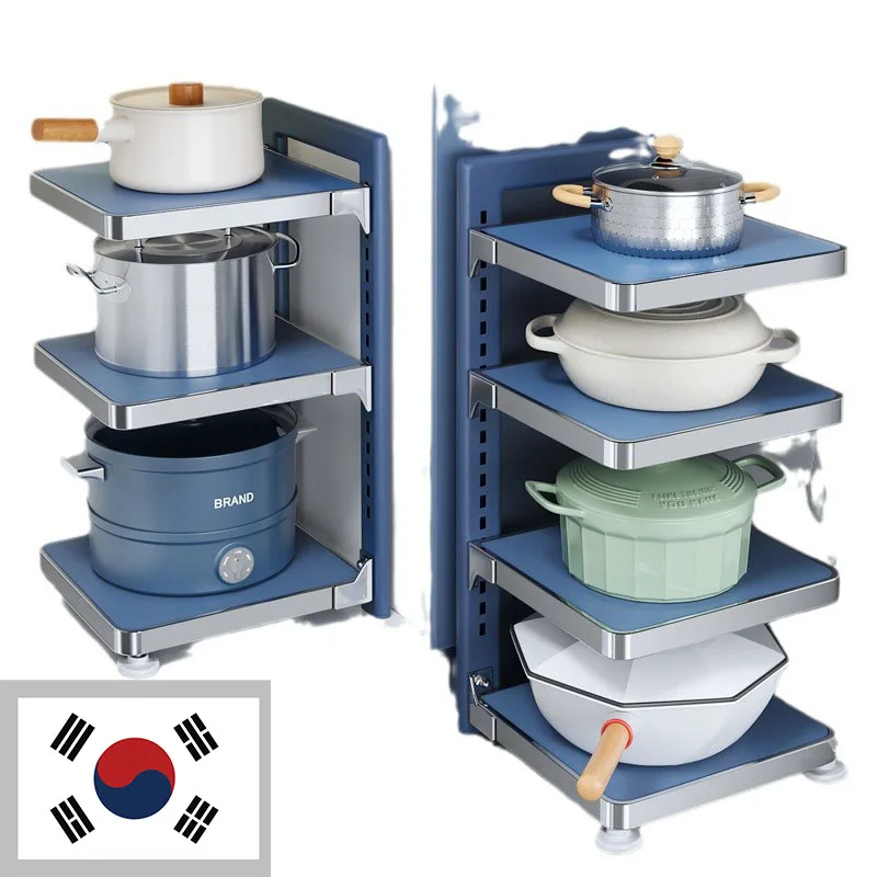 【Domestic delivery 】 Height adjustable frying pan rearer storage unit