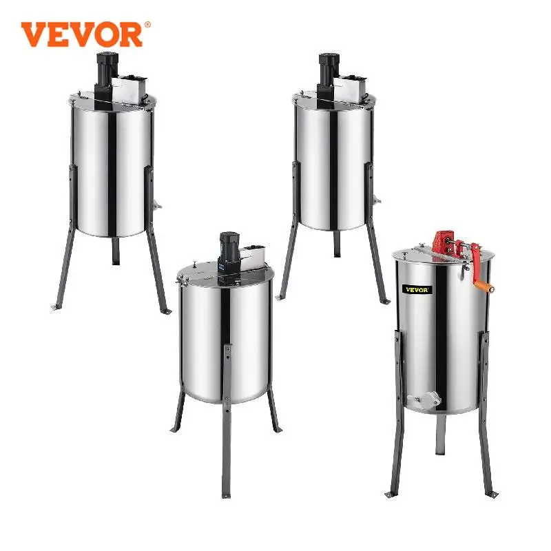 VEVOR 2 3 4 Frame Honey Extractor Electric Stainless Steel Honeycomb Spinner Crank Honey Centrifuge Beekeeping Equipment Stable