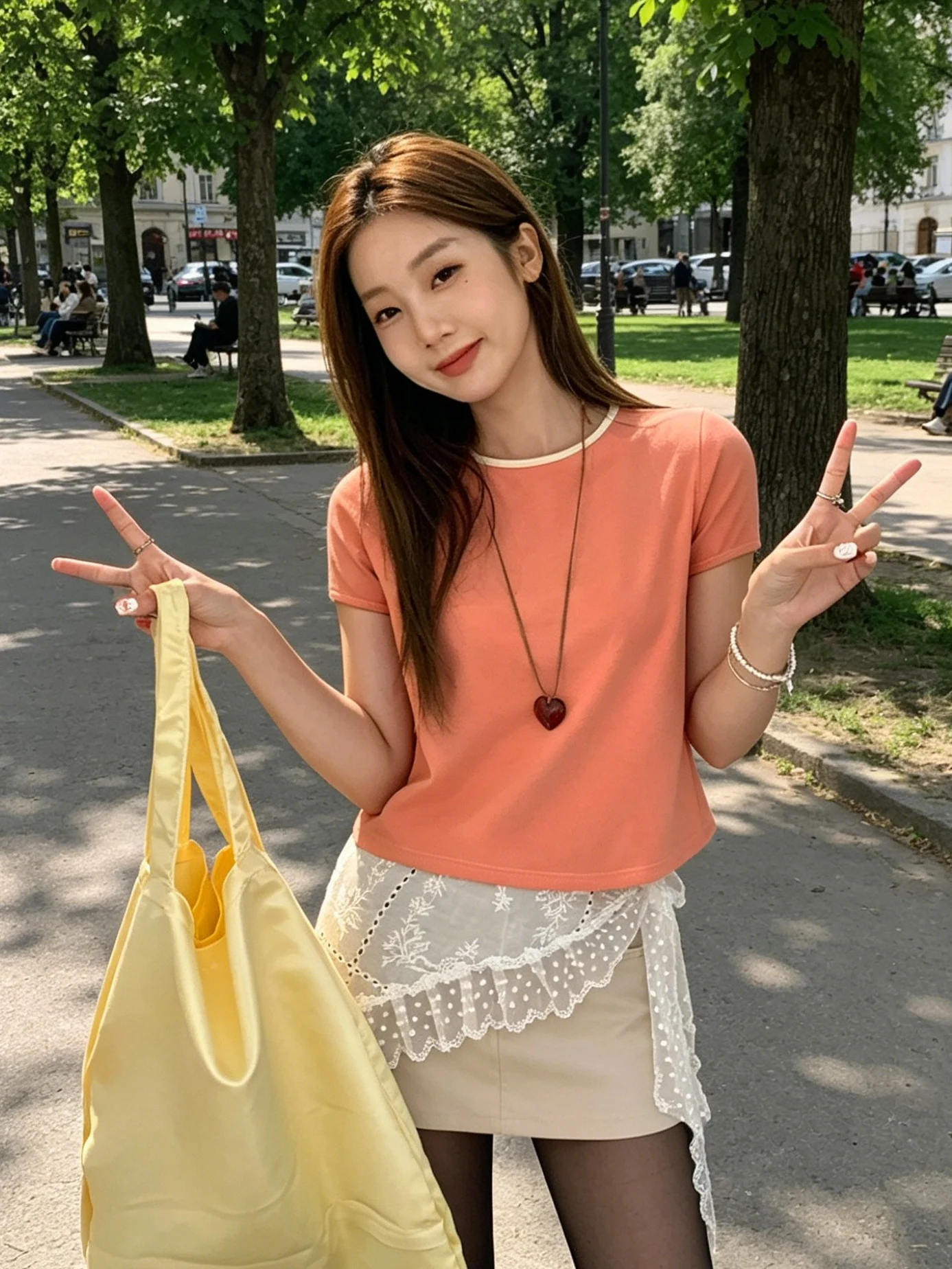 Korean Style Pure Desire Dirty Orange Short Sleeve T-Shirt Women's Summer Simple Unique Slim Fit Inner Wear Top